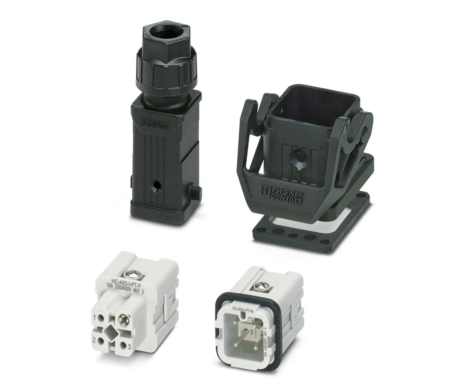 Produktfoto 1 von Phoenix Contact  HC-STA Schwere Steckverbinder Steckverbindersatz, Buchse/Stecker 3-polig / 10A