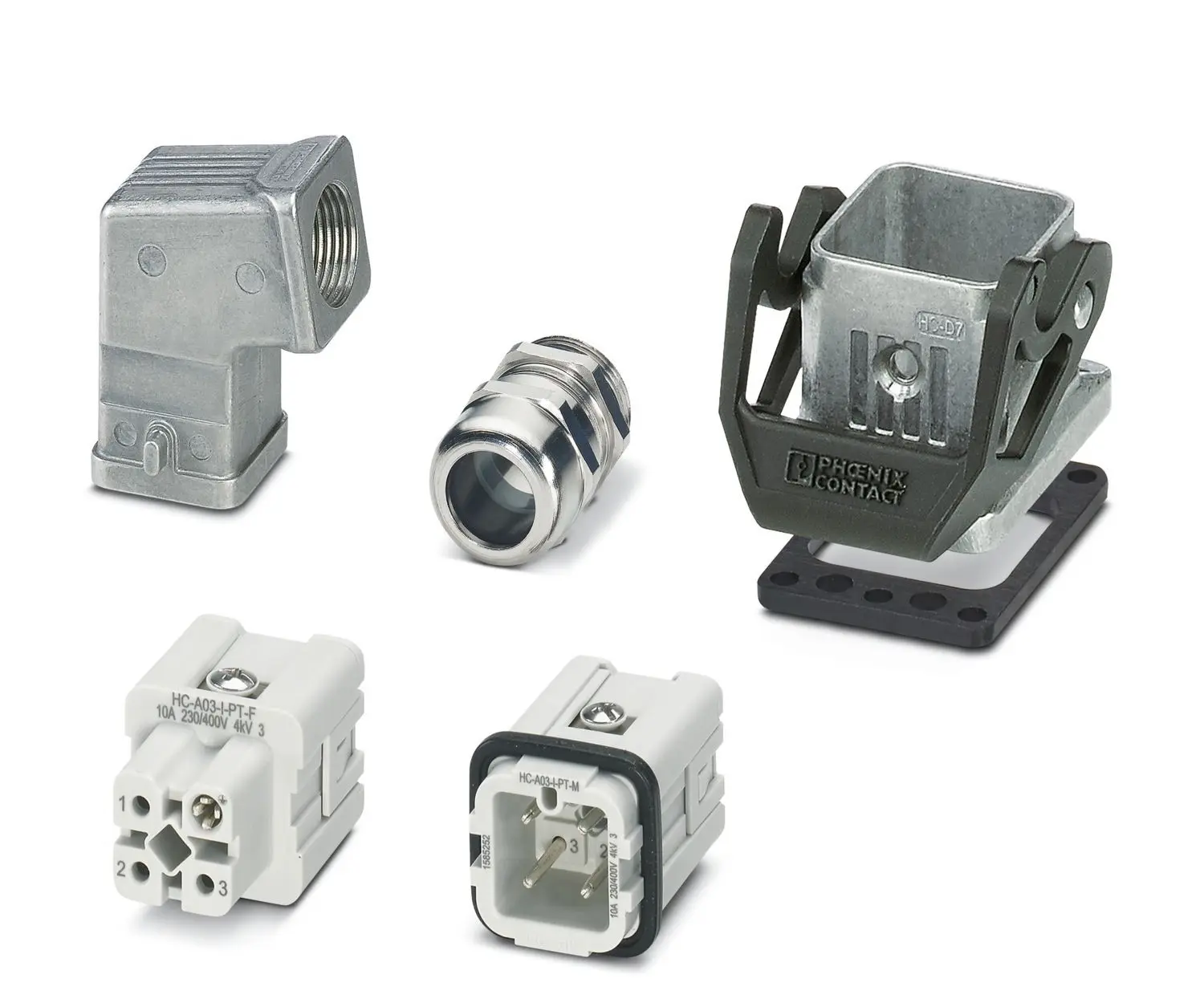 Produktfoto 1 von Phoenix Contact  HC-STA Schwere Steckverbinder Steckverbindersatz, Buchse/Stecker 3-polig / 10A