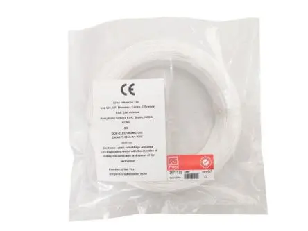 Produktfoto 1 von RS PRO RS PRO Schaltdraht, 24 AWG 50 m Weiß 1 Litzen Ethylen-Tetrafluorethylen