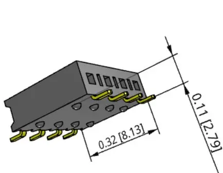 Produktfoto 1 von Samtec SSM Leiterplattenbuchse gewinkelt Oberfläche 4-polig / 1-reihig, Raster 2.54 mm Lot