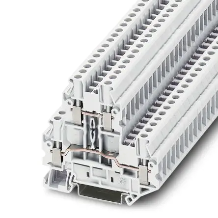 Produktfoto 1 von Phoenix Contact UTTB 2 Doppelstock Reihenklemmen 2 Weiß, 0.14mm², 4 mm², 500V Schraubbefestigung IECEx/ATEX