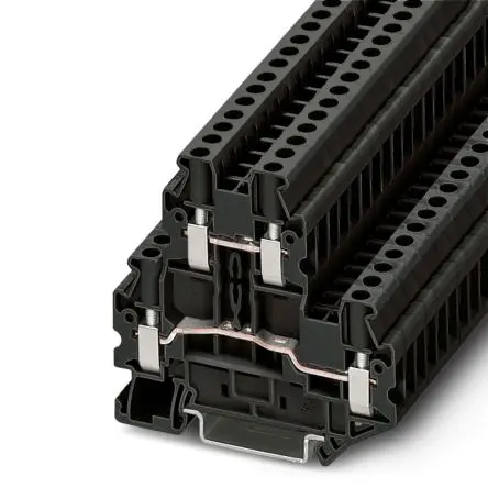 Produktfoto 1 von Phoenix Contact UTTB 4 Doppelstock Reihenklemmen 2 Schwarz, 0.14mm², 6 mm², 800V Schraubbefestigung IECEx/ATEX