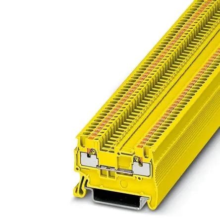 Produktfoto 1 von Phoenix Contact PT 1 Anschlussklemmenblock für Durchkontaktierung 1 Gelb, 0.14mm², 1.5 mm², 500V Einsteck-Anschluss