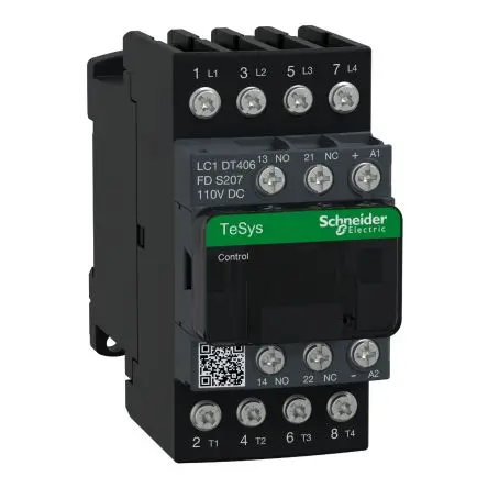 Produktfoto 1 von Schneider Electric TeSyS D Wendeschütz 110V dc-Spule, 4-polig, 690V / 40 A 110V dc 4 Schließer Umkehrend 1-Hilfskontakte