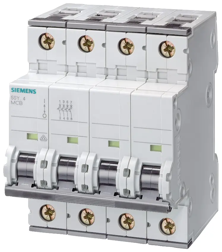 Produktfoto 1 von Siemens 5SY4 Miniaturüberlastschalter Typ C, Pol 3-polig 16 A 400 V ac, Abschaltvermögen 10 kA SENTRON 72 V dc