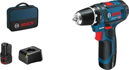 Produktfoto 1 von Bosch GSR Bohrschrauber Schnurlos Bürstenmotor Schlüssellos 2 Ah 10 mm Typ G – Britisch 3-polig