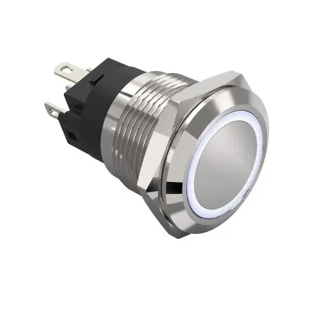 Produktfoto 1 von EAO 82 Druckschalter Weiß Beleuchtet Tastend Panel Ø 19 mm, 1-poliger Umschalter / 3A 240 V dc 240 V ac, IP65, IP67