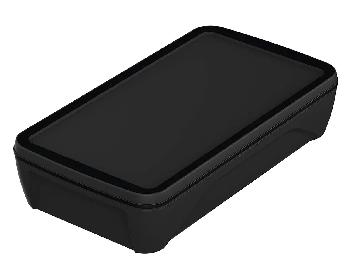 Produktfoto 1 von Bopla Serie BoPad Tragbares Gehäuse, ABS, 90 mm, 165 mm, H. 34 mm, Schwarz, IP65