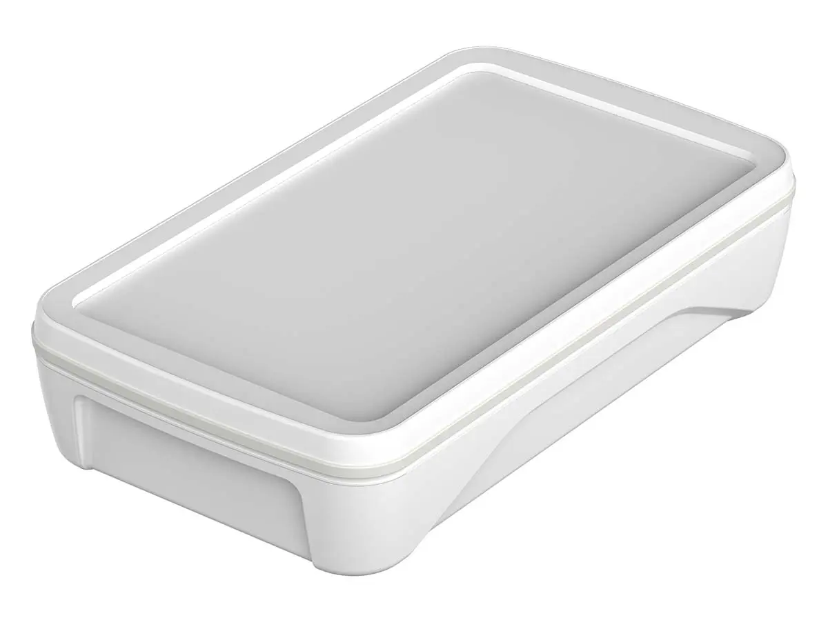 Produktfoto 1 von Bopla Serie BoPad Tragbares Gehäuse, ABS, 75 mm Eingebautes Batteriefach, 130 mm, H. 26 mm, Weiß, IP65