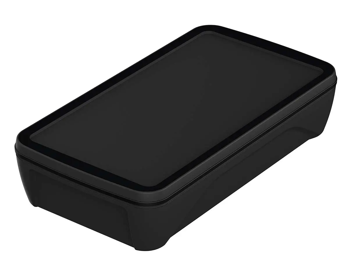 Produktfoto 1 von Bopla Serie BoPad Tragbares Gehäuse, ABS, 90 mm Eingebautes Batteriefach, 165 mm, H. 34 mm, Schwarz, IP65