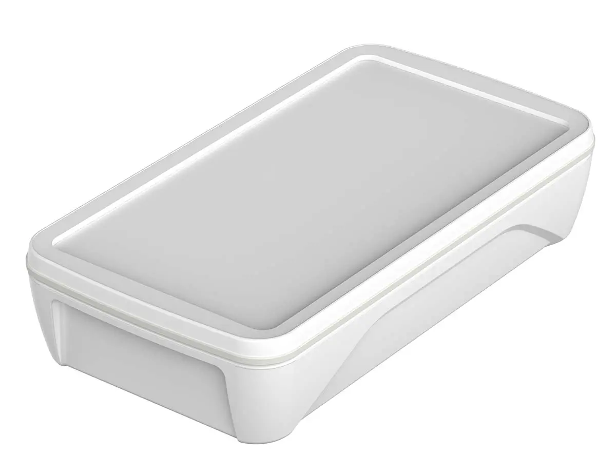 Produktfoto 1 von Bopla Serie BoPad Tragbares Gehäuse, ABS, 90 mm Eingebautes Batteriefach, 165 mm, H. 34 mm, Weiß, IP65