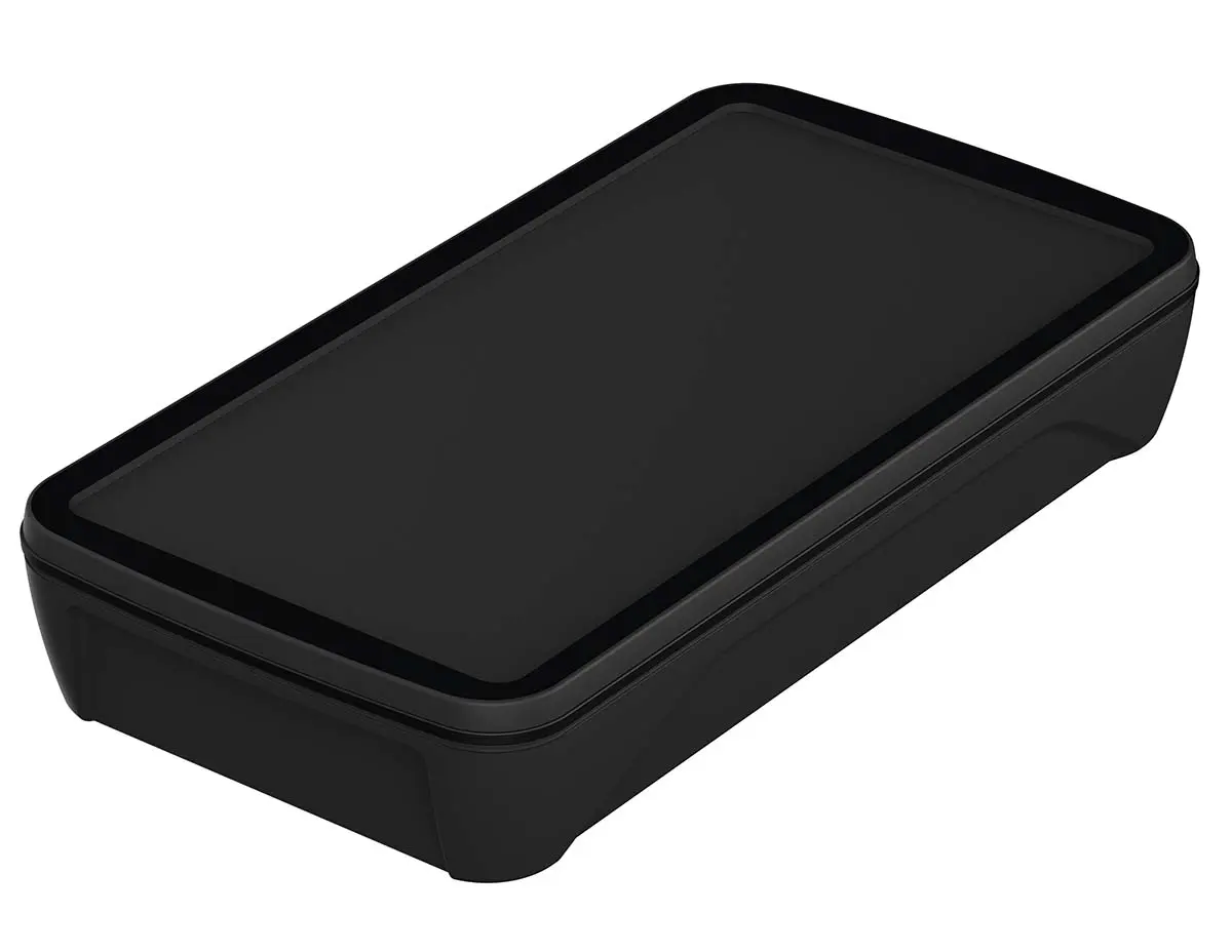 Produktfoto 1 von Bopla Serie BoPad Tragbares Gehäuse, ABS, 105 mm Eingebautes Batteriefach, 200 mm, H. 34 mm, Schwarz, IP65