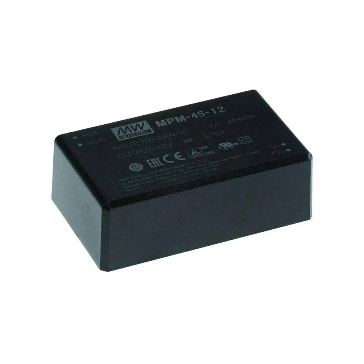 Produktfoto 1 von MEAN WELL MPM-45 Schaltnetzteil, 15V dc / 3A 45W 80 → 264V ac Gekapselt, Medizin-Zulassung