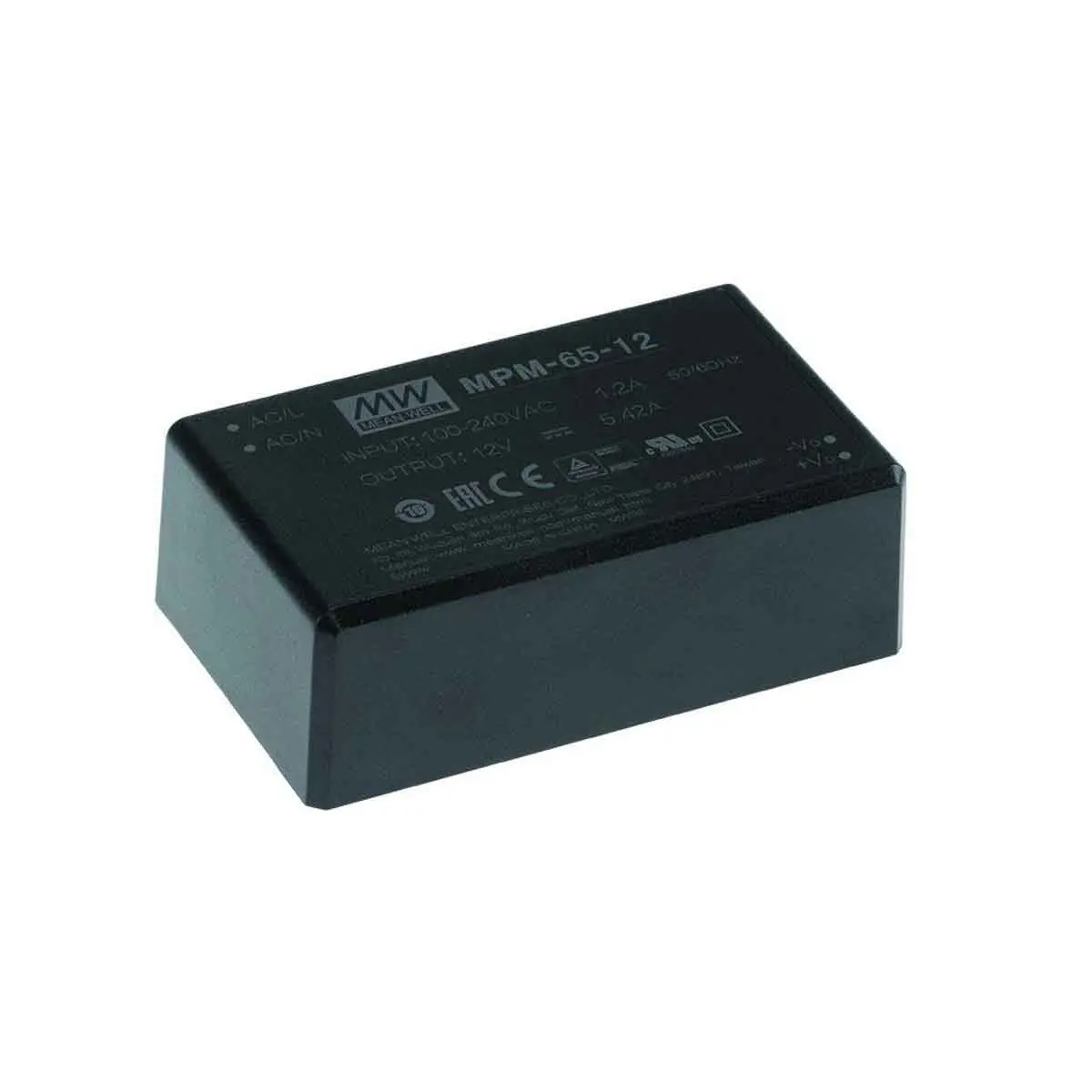 Produktfoto 1 von MEAN WELL MPM-65 Schaltnetzteil, 5V dc / 10A 50W 80 → 264V ac Gekapselt, Medizin-Zulassung
