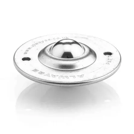 Produktfoto 1 von ALWAYSE Flansch 2-Loch Kugelrolle Ø 25.4 mm Kohlenstoffstahl, Flansch-Ø 34.7 mm, bis 55kg Last