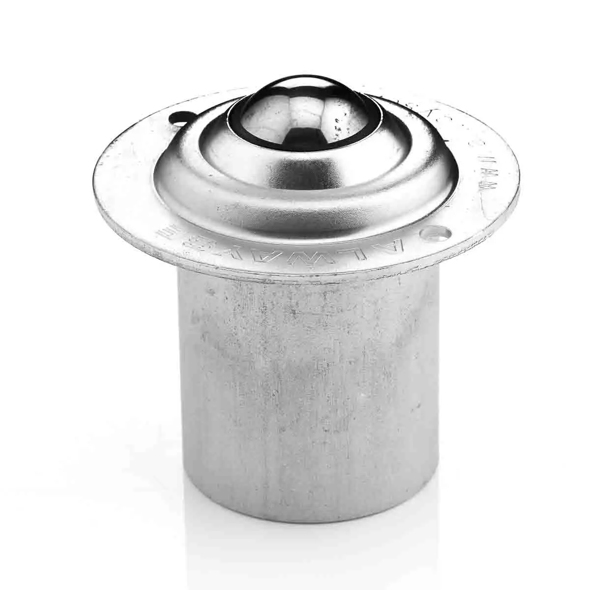 Produktfoto 1 von ALWAYSE Flansch 2-Loch Kugelrolle Ø 25.4 mm Kohlenstoffstahl, Flansch-Ø 71.3 mm, bis 130kg Last