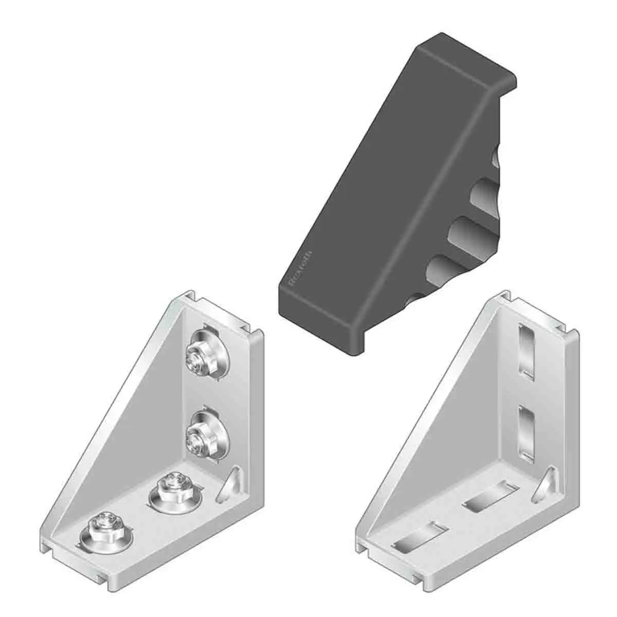 Produktfoto 1 von Bosch Rexroth FS7 Verbindungskomponente, Halterung 45/90, Steckverbinderhalterung und Gelenk, L. 86 mm