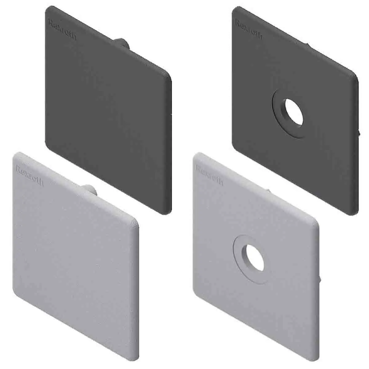 Produktfoto 1 von Bosch Rexroth Polypropylen Endkappe Schwarz, Signalgrau