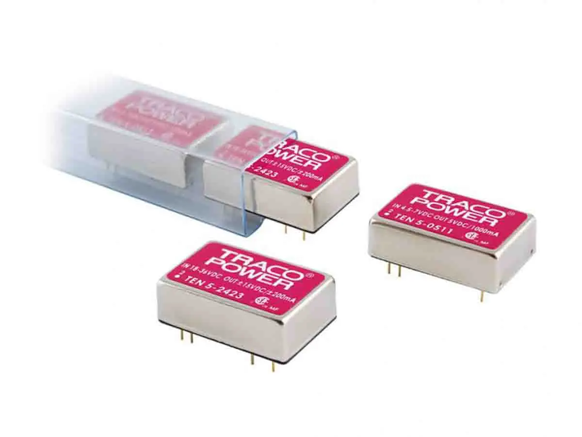 TRACOPOWER TEN 5 DC/DC-Wandler 6W 5 V dc IN, ±12V dc OUT / 250mA Durchsteckmontage 1.5kV dc