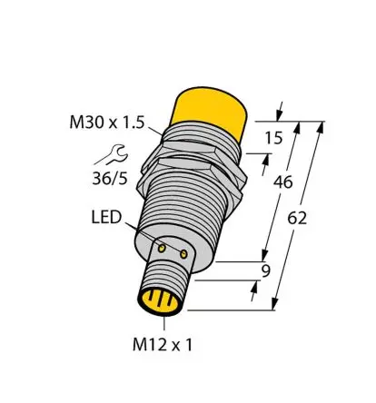 Produktfoto 1 von Turck Uprox M30 Induktiver Näherungssensor, Gewinderohr PnP / 200mA 30 mm, IP68 30 V dc