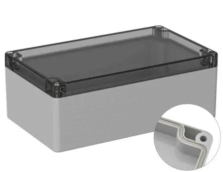 Produktfoto 1 von RS PRO 5U2; Universalgehäuse; Polycarbonat; Grau; IK07 IP66 Breite 120 mm Höhe 75 mm Länge 200 mm