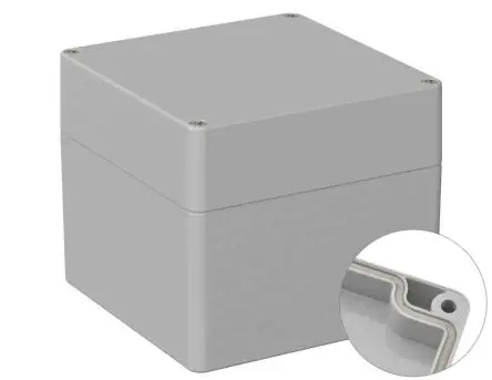 Produktfoto 1 von RS PRO 5U2; Universalgehäuse; Polycarbonat; Grau; IK07 IP66 Breite 120 mm Höhe 105 mm Länge 122 mm