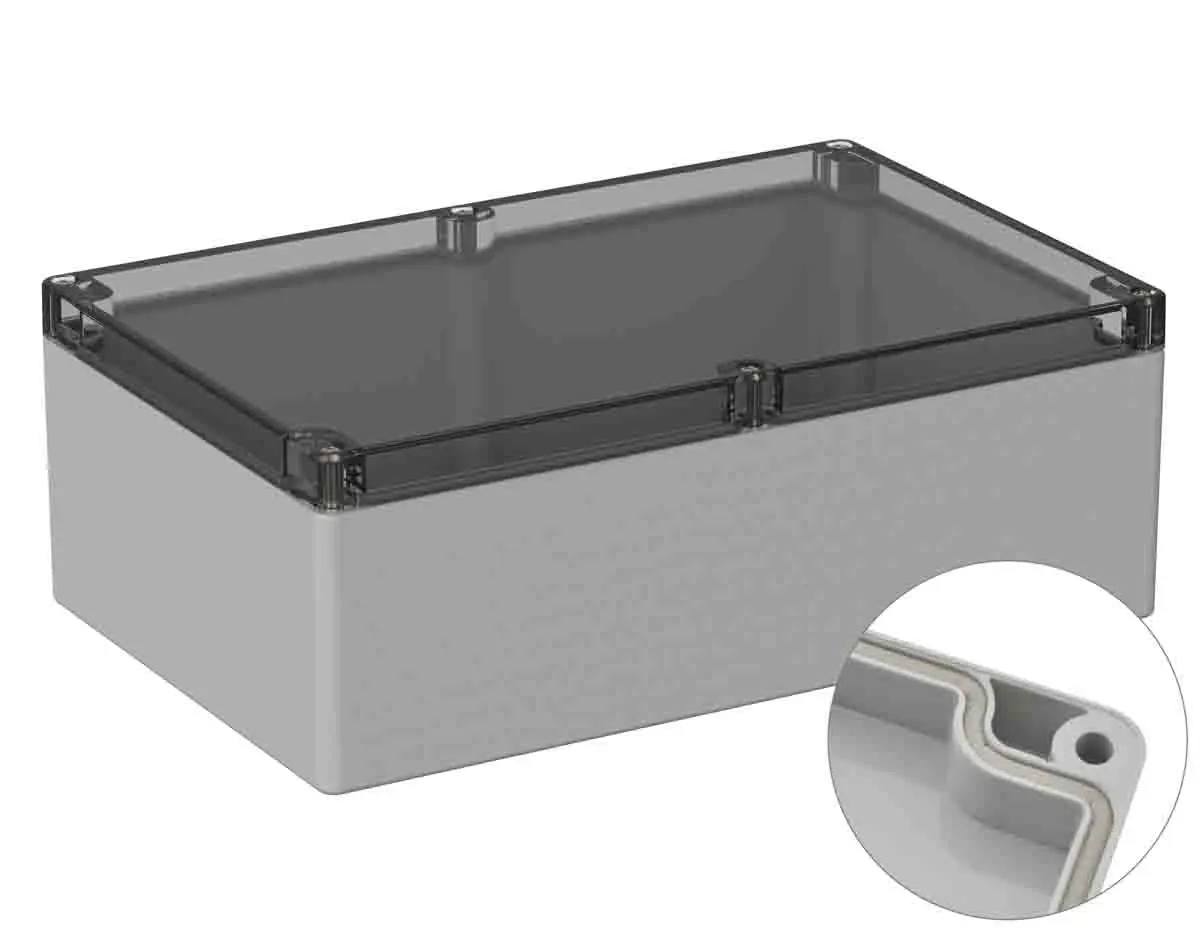 Produktfoto 1 von RS PRO 5U2; Universalgehäuse; Polycarbonat; Grau; IK07 IP66 Breite 160.3 mm Höhe 90 mm Länge 240.3 mm