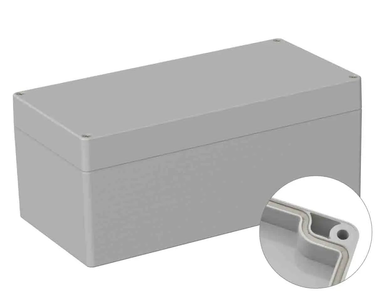 Produktfoto 1 von RS PRO 5U2; Universalgehäuse; Polycarbonat; Grau; IK07 IP66 Breite 120 mm Höhe 100.5 mm Länge 240.5 mm