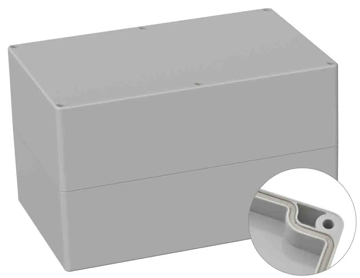 Produktfoto 1 von RS PRO 5U3; Universalgehäuse; ABS; Grau; IK07 IP66 Breite 160 mm Höhe 150 mm Länge 250 mm