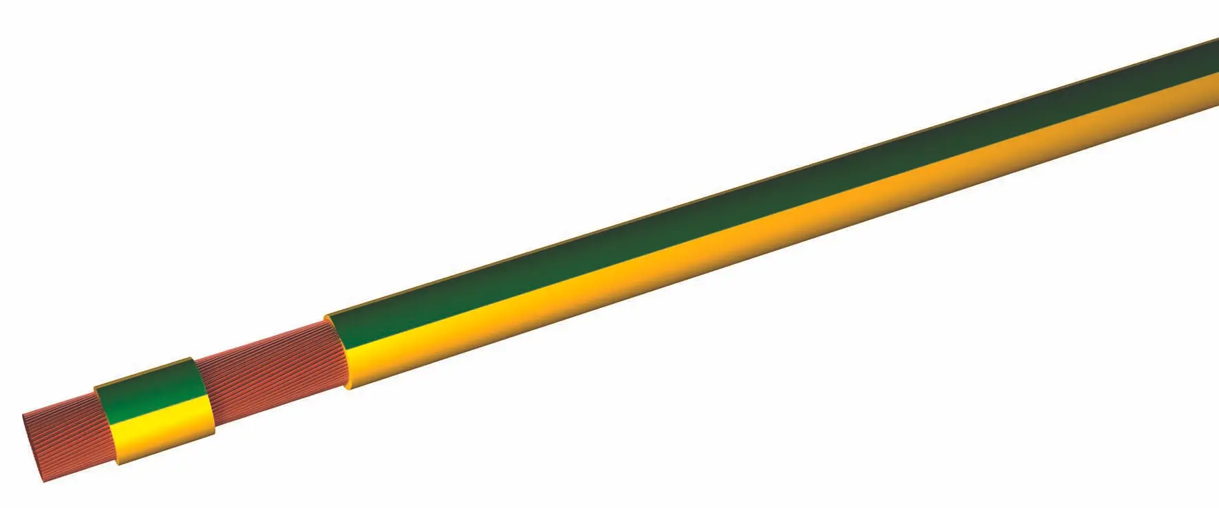 Produktfoto 1 von RS PRO Einzeladerleitung 10 mm², 8 AWG 100m Grün/Gelb PVC isoliert