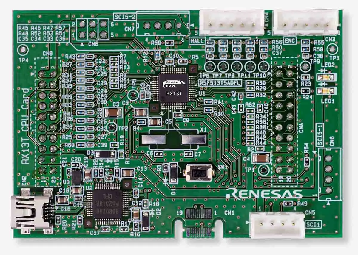 Produktfoto 1 von Renesas Electronics Entwicklungskit MCU, Entwicklungskit Entwicklungsboard RX13T