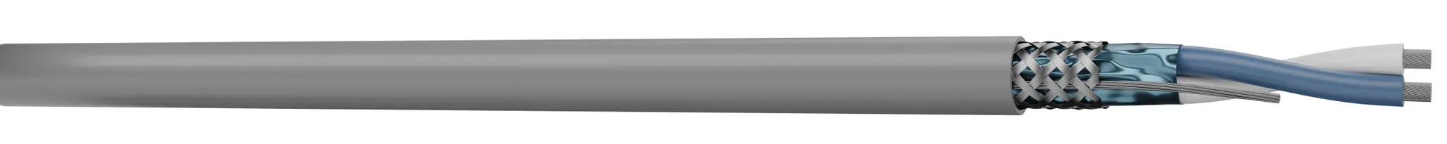 Produktfoto 1 von RS PRO Datenkabel, 1-paarig 0,22 mm² Ø 5.60mm, Kupfergeflecht geschirmt LSZH isoliert Twisted Pair Grau