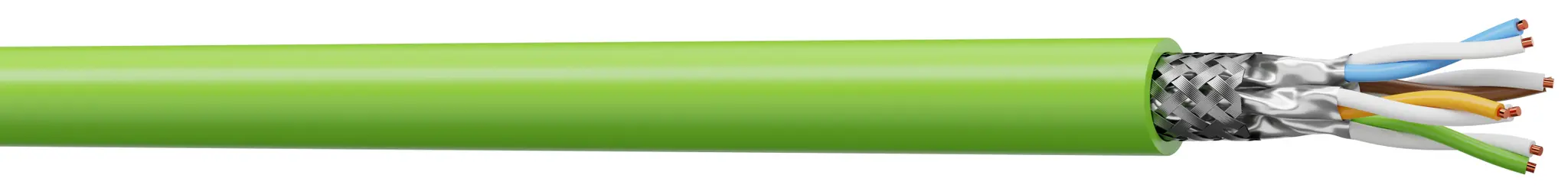 Produktfoto 1 von AXINDUS Cat7 Ethernet-Kabel, 100 m, Grün Abgeschirmt Geschirmt, Aussen ø 7.60 mm Außen-ø , Polyurethan