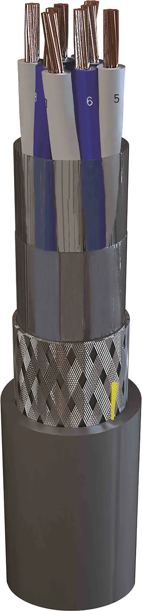 Produktfoto 1 von AXINDUS MarineCom YOZc 250 V Steuerkabel, 2-adrig 0.75 mm² Grau Geschirmt, 100 m, Vernetztes Polyethylen