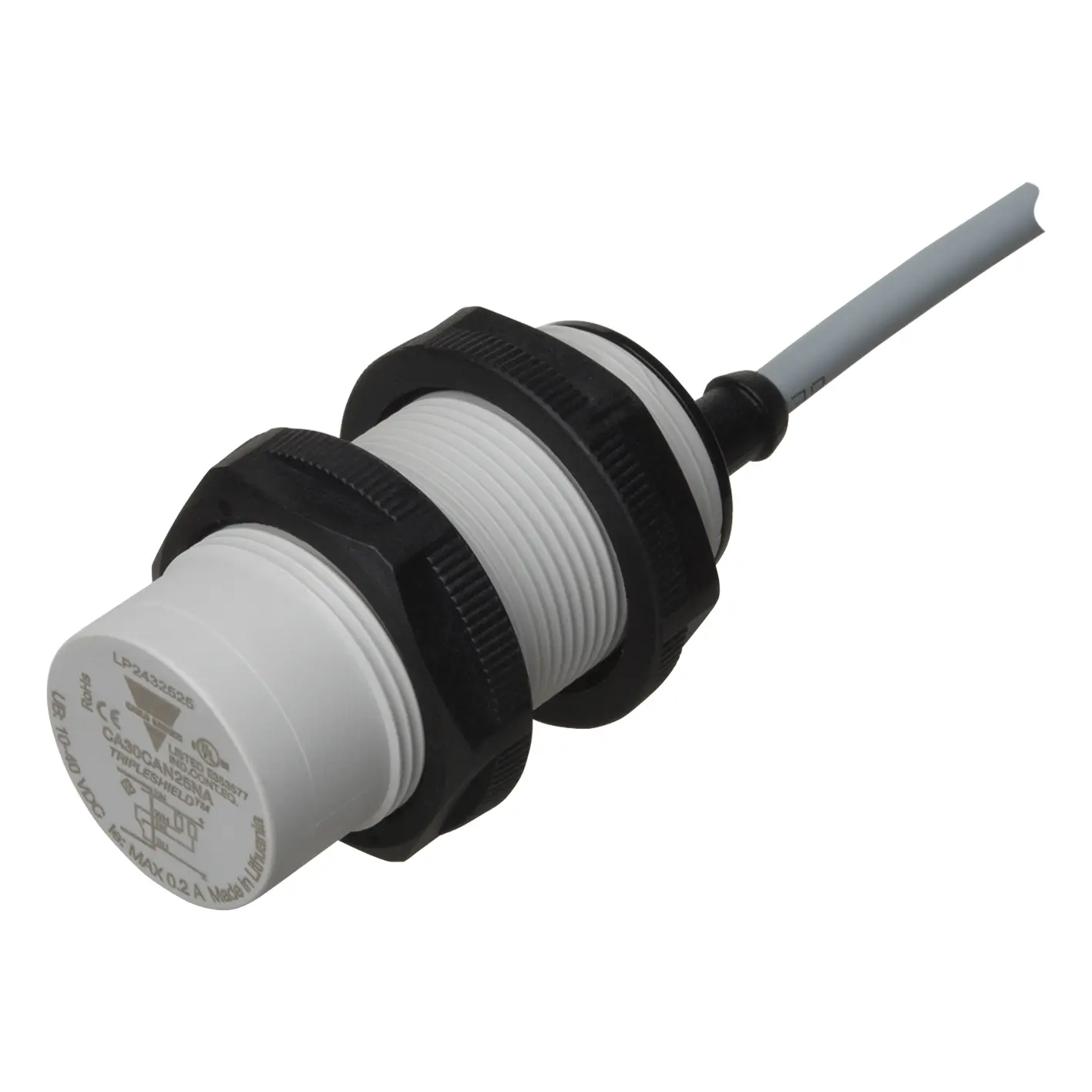 Produktfoto 1 von Carlo Gavazzi M30 Näherungssensor Kapazitiv, Gewinderohr 25 mm PNP 10 → 40 V dc / 200 mA NO, IP67, IP69K