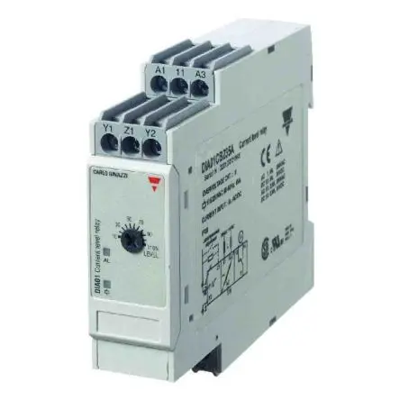 Produktfoto 1 von Carlo Gavazzi DIA01 Überwachungsrelais 1-phasig, 1-poliger Umschalter Überstrom 0.5A - 5A, DIN-Hutschiene, 115V ac, 230