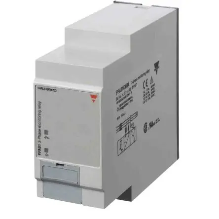 Produktfoto 1 von Carlo Gavazzi PPA01 Überwachungsrelais 3-phasig, 2-poliger Umschalter DIN-Hutschiene