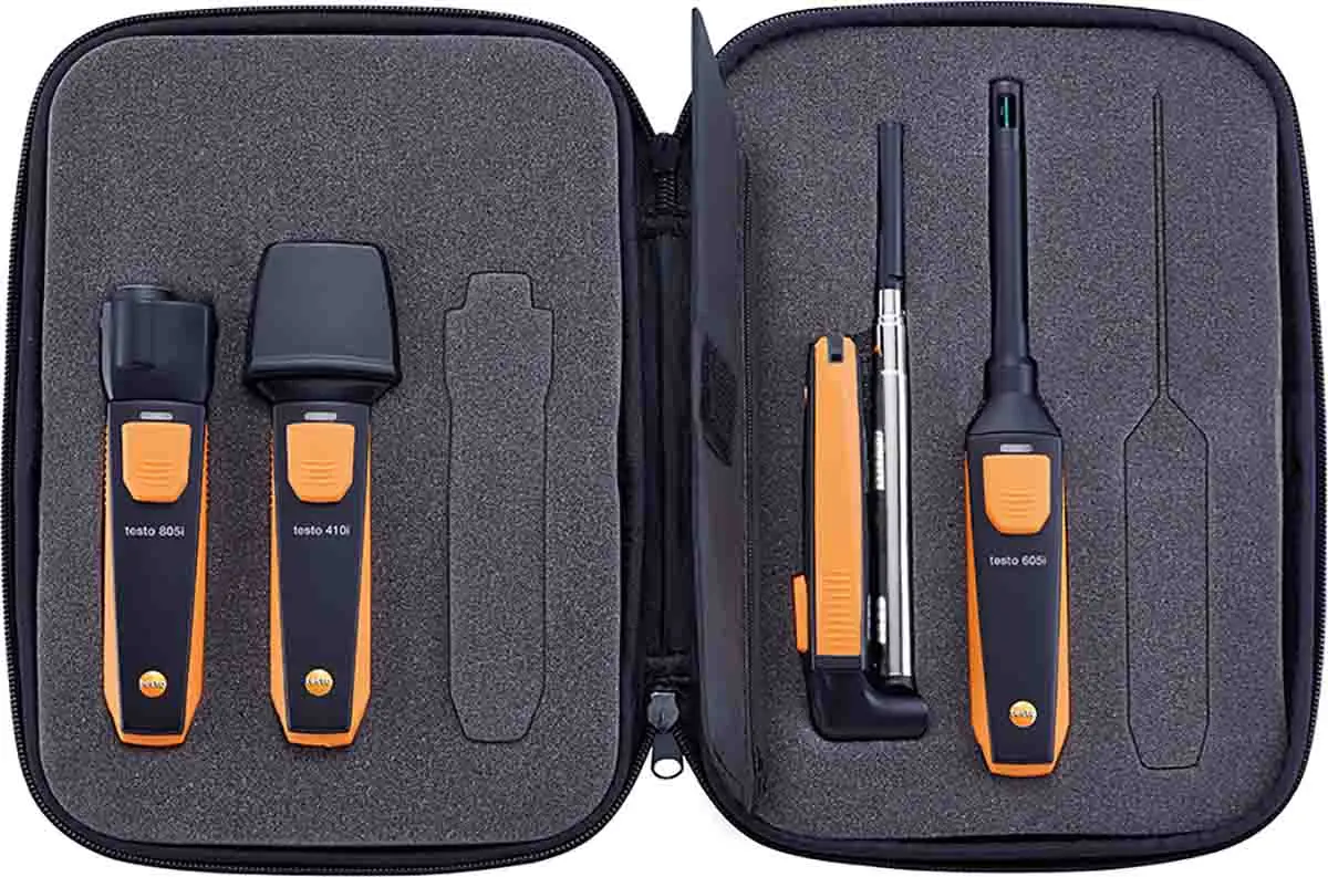 Produktfoto 1 von Testo Smart Probes VAC kit Datenloggerfunktion LCD Temperaturfühler 60 °C, bis 50 °C, Batterie-betrieben / 100 %RH