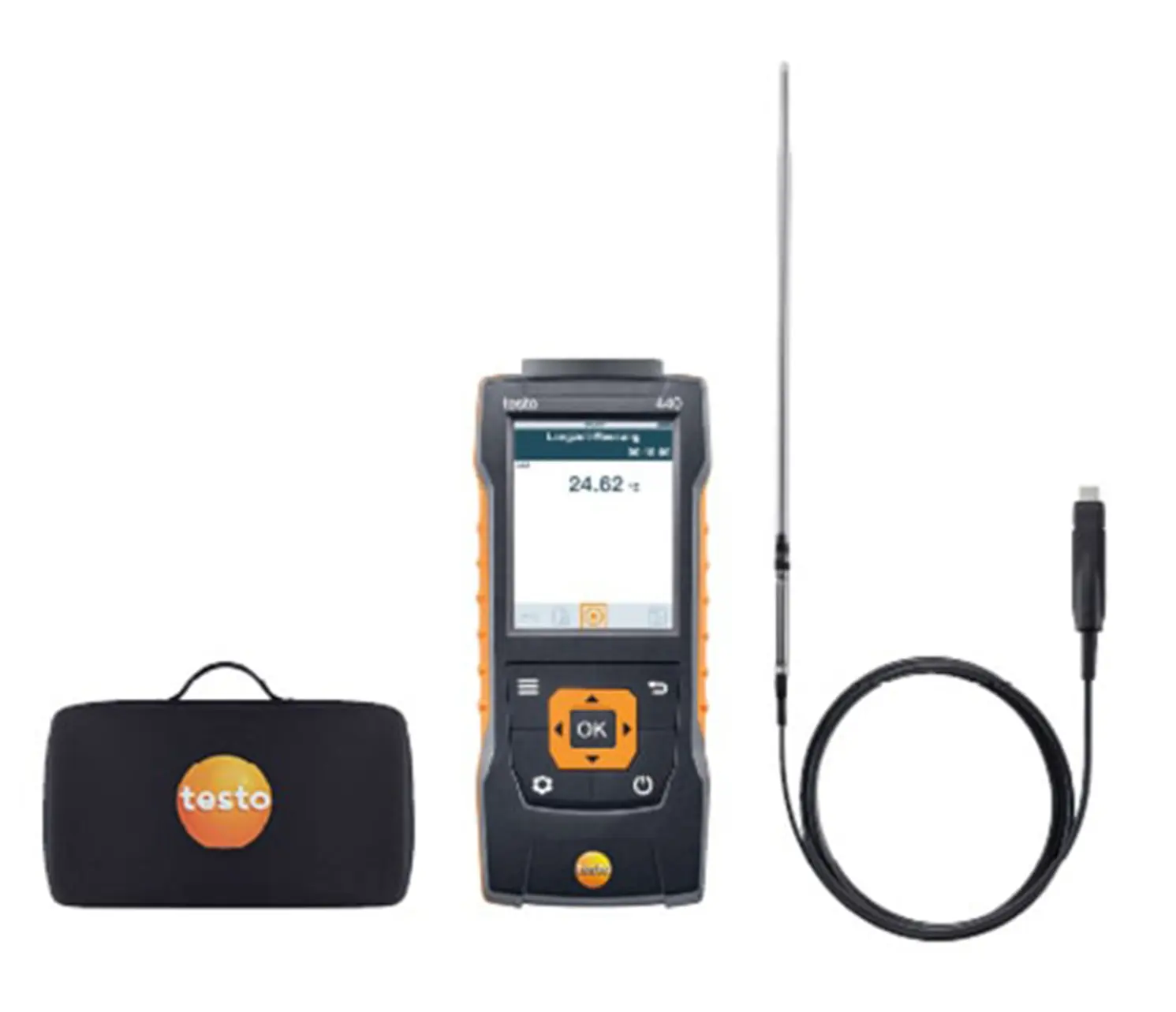 Produktfoto 1 von Testo 440 Laboratory Kit Datenloggerfunktion LCD Luftqualitätsmessgerät 400 °C, bis 400 °C, Batterie-betrieben