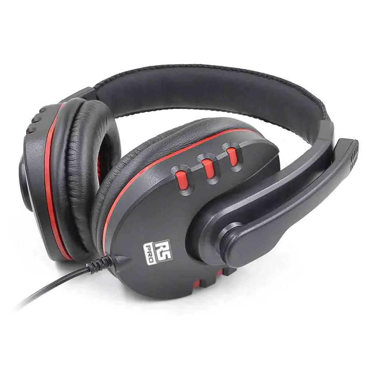 Produktfoto 1 von RS PRO Schwarz, Rot PC-Headset mit 3,5-mm-Anschluss