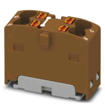 Produktfoto 1 von Phoenix Contact Verteilerblock 4-polig / 450V 17.5A, Polyamid Braun, IP20