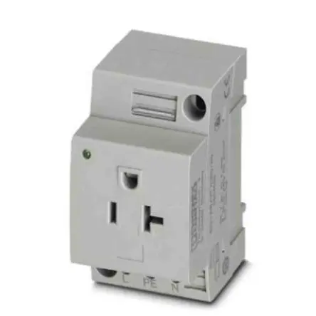 Produktfoto 1 von Phoenix Contact Netzsteckdose DIN-Schienen 20A, 2+E, Typ AB Polyamid, 125V Grau, für USA