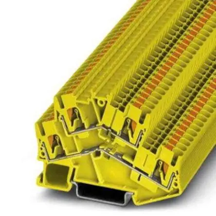Produktfoto 1 von Phoenix Contact PTTBS Doppelstock Reihenklemmen 2 Gelb, 0.14mm², 4 mm², 500V Einsteck-Anschluss ATEX, IECEx