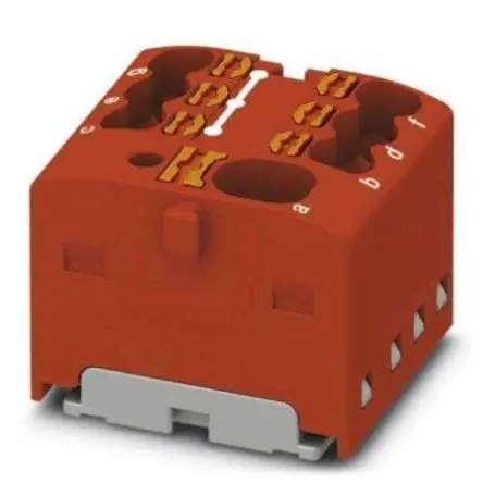 Produktfoto 1 von Phoenix Contact Verteilerblock 7-polig / 450V 17.5A, Polyamid Rot, IP20
