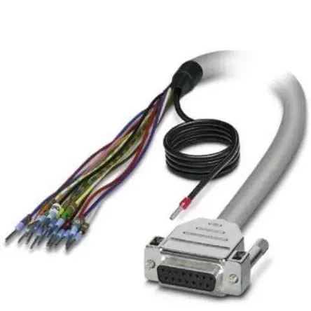 Produktfoto 1 von Phoenix Contact Kabel / D-Sub, 15-polig Buchse / Nicht abgeschlossen, 6 m Polyvinylchlorid, Grau, CSA, UL