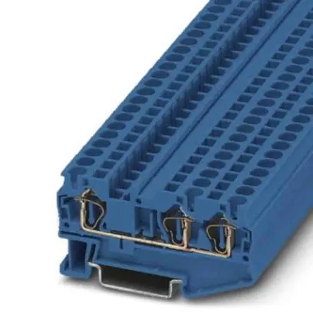 Produktfoto 1 von Phoenix Contact ST4 Anschlussklemmenblock für Durchkontaktierung Blau, 0.08mm², 6 mm², 800V ZUGFEDER IECEx, ATEX