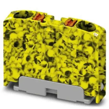 Produktfoto 1 von Phoenix Contact Verteilerblock 2-polig / 450V 17.5A, Polyamid Schwarz, Gelb, IP20