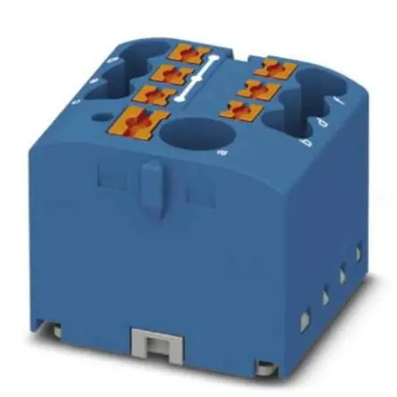 Produktfoto 1 von Phoenix Contact Verteilerblock 7-polig / 450V 24A, Polyamid Blau, IP20