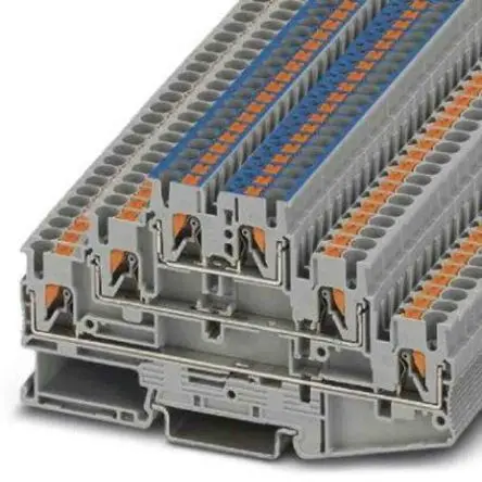 Produktfoto 1 von Phoenix Contact Mehrstufiger Anschlussklemmenblock 3 Grau, 0.14mm², 4 mm², 500V Einsteck-Anschluss IECEx/ATEX