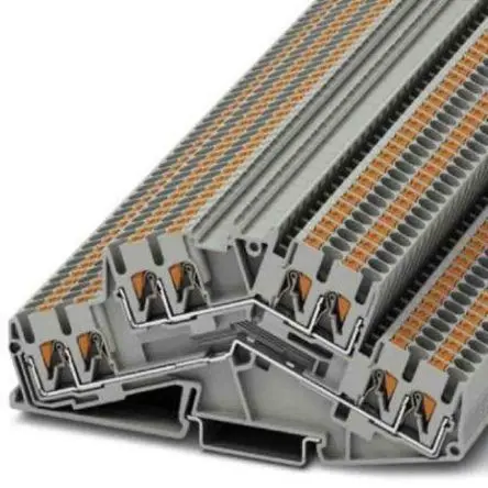 Produktfoto 1 von Phoenix Contact PTTBS Doppelstock Reihenklemmen 2 Grau, 0.14mm², 4 mm², 500V Einsteck-Anschluss